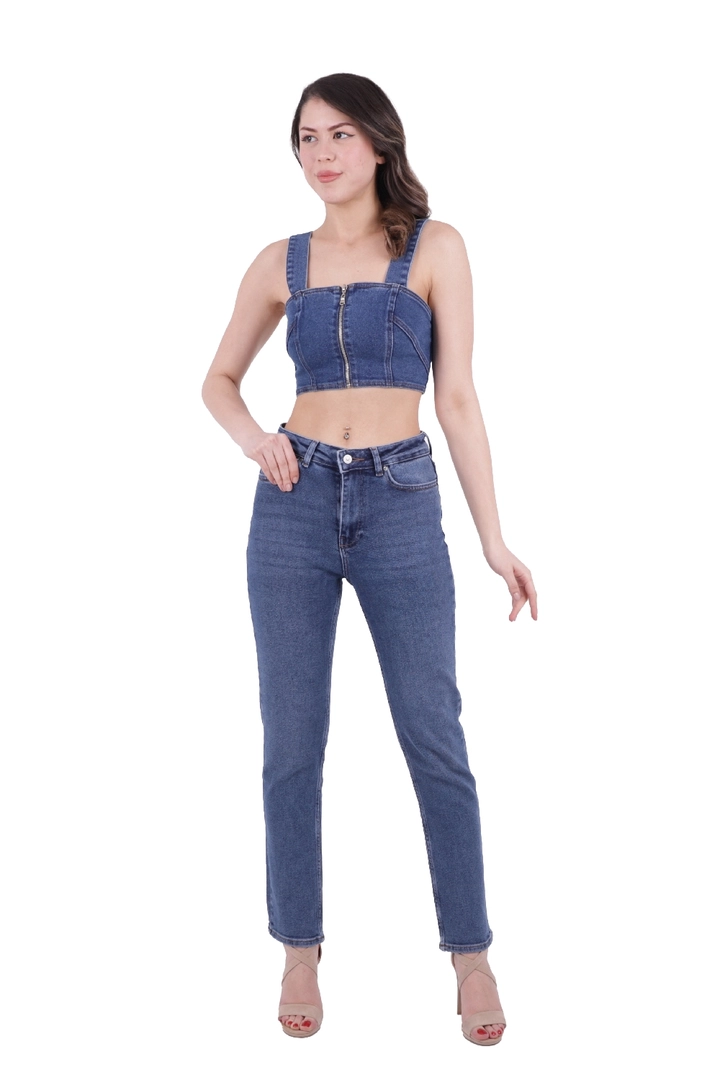 عارض ملابس بالجملة يرتدي 40276 - Jeans - Dark Blue، تركي بالجملة جينز من XLove