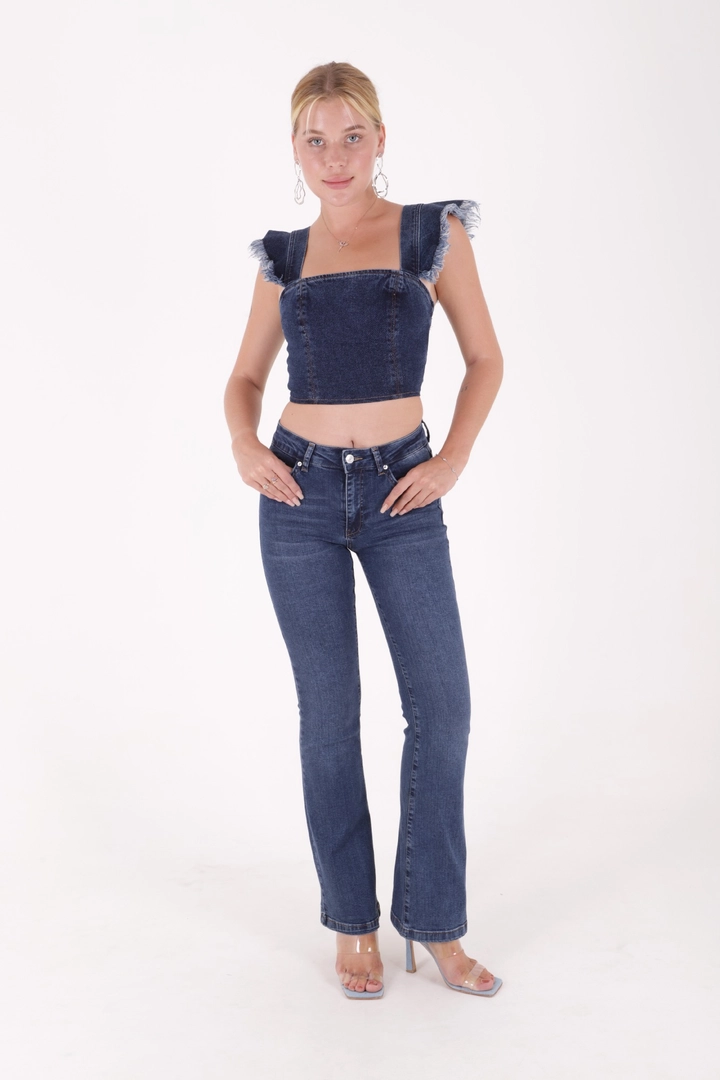 Un model de îmbrăcăminte angro poartă 40277 - Jeans - Dark Blue, turcesc angro Blugi de XLove