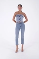 Een kledingmodel uit de groothandel draagt xlo10009-jeans-blue, Turkse groothandel  van 