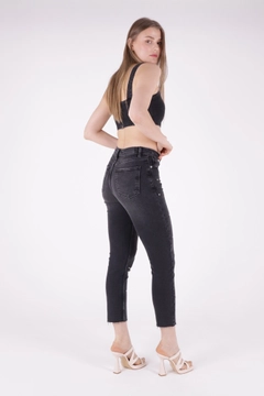 A wholesale clothing model wears XLO10053 - Jeans - Anthracite, Turkish wholesale Jeans of XLove