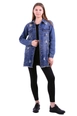 Een kledingmodel uit de groothandel draagt xlo10062-denim-jacket-blue, Turkse groothandel  van 