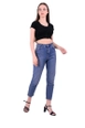 Een kledingmodel uit de groothandel draagt xlo10127-jeans-blue, Turkse groothandel  van 