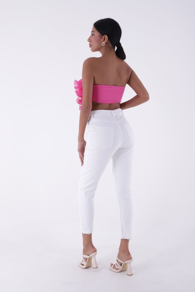 XLove Džínsy s rozparkom Biele Veľkoobchod s oblečením Práca