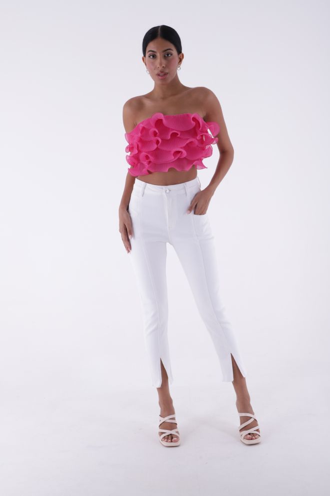 XLove Jeans con spacco Bianco Abbigliamento all'ingrosso Casuale
