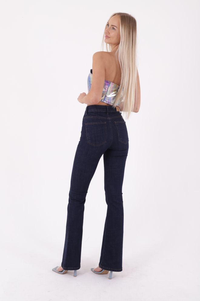 XLove Skinny Jean s vysokým pásom a širokými nohami námornícka modrá Veľkoobchod s oblečením Narodeniny