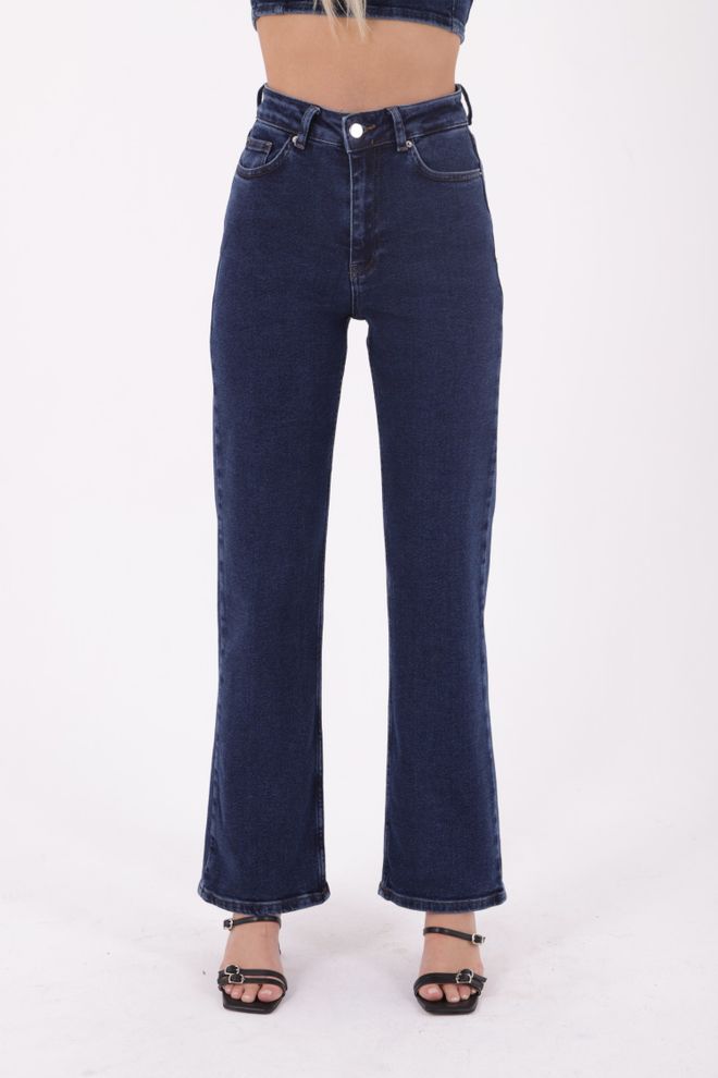 XLove Prošivene Široke Traperice Za Opuštanje Tamnoplave Veleprodaja odjeće Pamuk