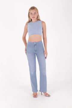 A wholesale clothing model wears 40270 - Jeans - Light Blue, Turkish wholesale Jeans of XLove
