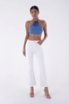 Ein Bekleidungsmodell aus dem Großhandel trägt xlo10145-jeans-white, türkischer Großhandel  von 