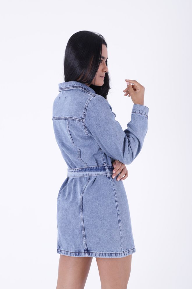 XLove فستان من الدنيم مزود بحزام ملابس بالجملة ملابس الشارع