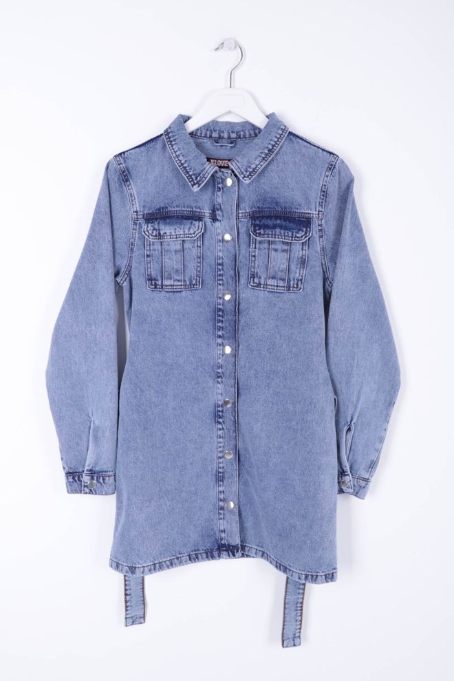 XLove فستان من الدنيم مزود بحزام ملابس بالجملة عيد ميلاد