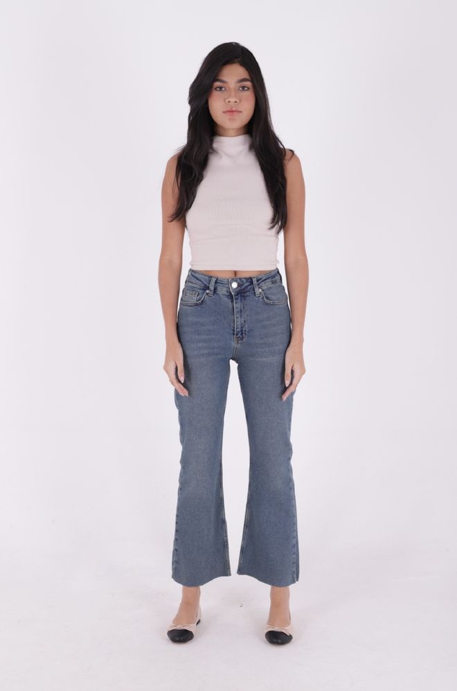 XLove Vaqueros Mom Fit Con Talle Alto Y Borlas Azul Ropa al por mayor Casual