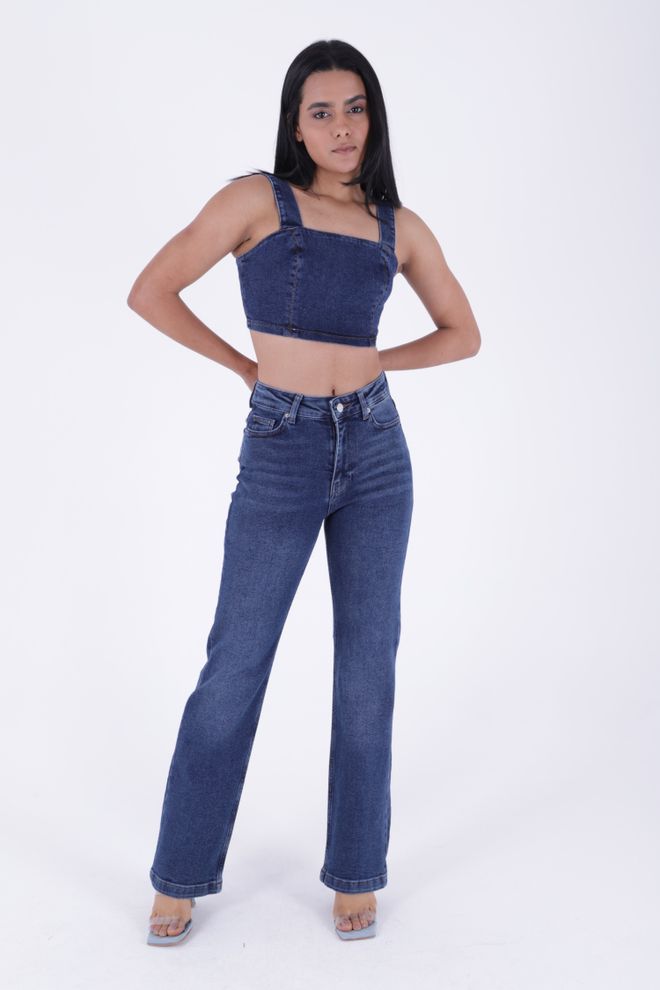 XLove Jeans Relax Con Gamba Larga Cuciti Blu Abbigliamento all'ingrosso Casuale