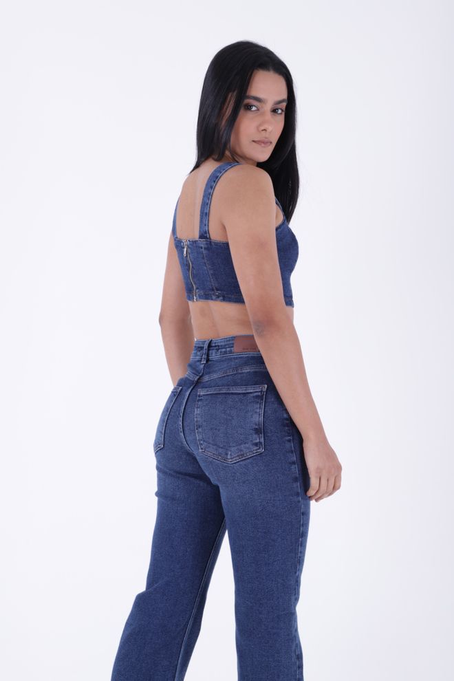 XLove Prošivene Traperice Širokih Nogavica Plave Veleprodaja odjeće Proljeće