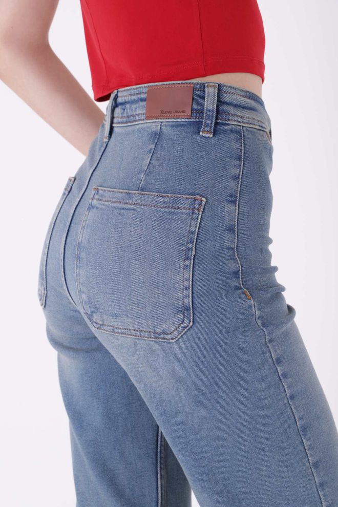 XLove Jeans Palazzo Con Dettaglio Tasca Decorativa Abbigliamento all'ingrosso Abbigliamento di strada