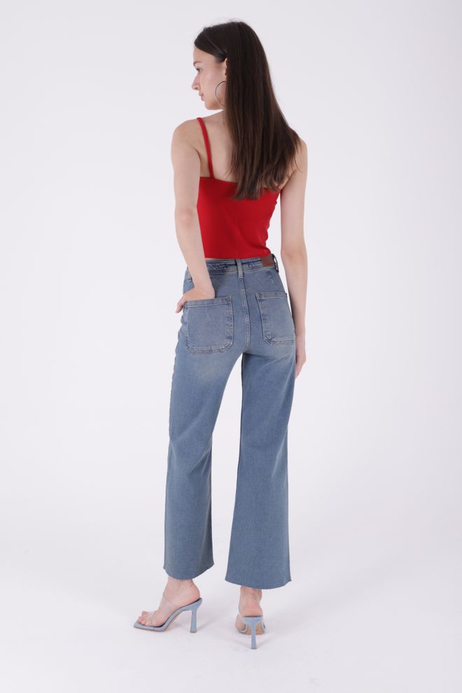 XLove Jeans Palazzo Con Dettaglio Tasca Decorativa Abbigliamento all'ingrosso Compleanno