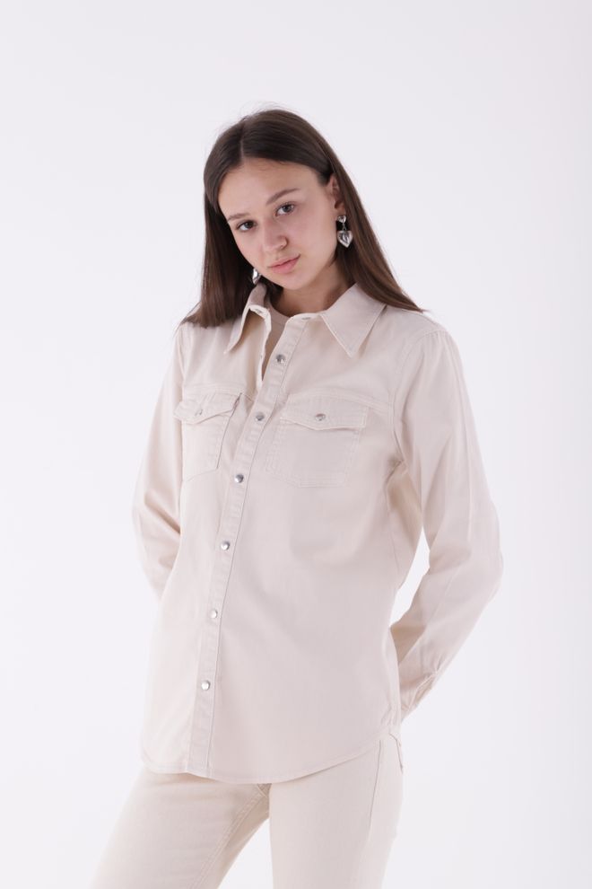 XLove Snap Jeanshemd Großhandelskleidung Lässig