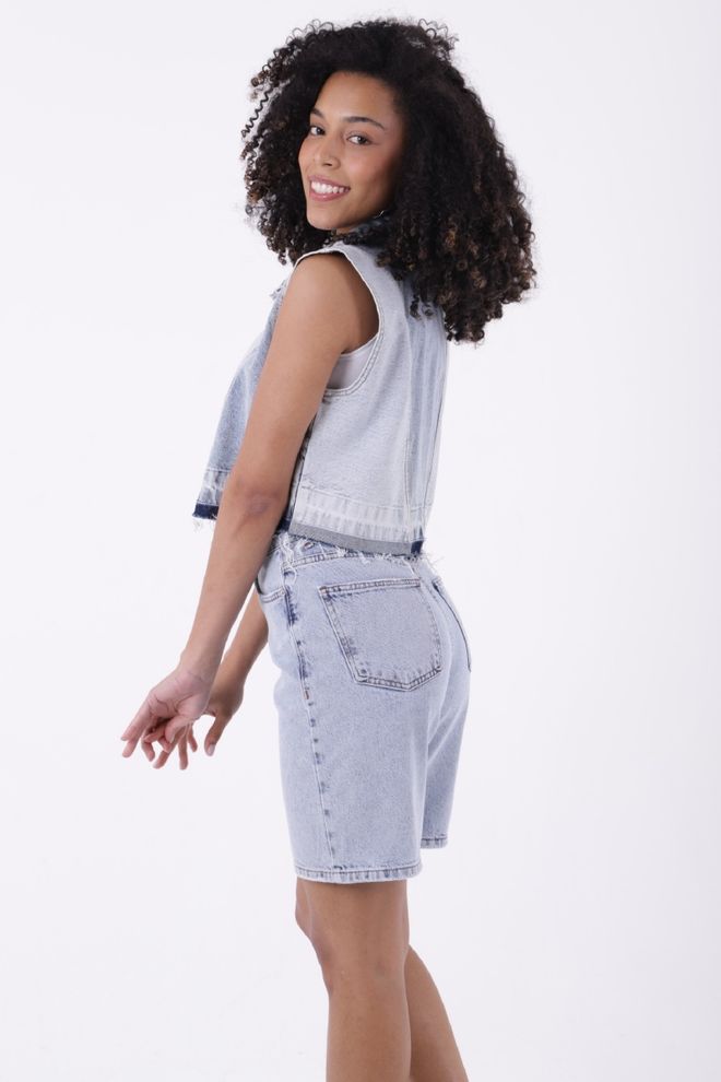 XLove Mid Length Denim Shorts Wholesale Clothing 4