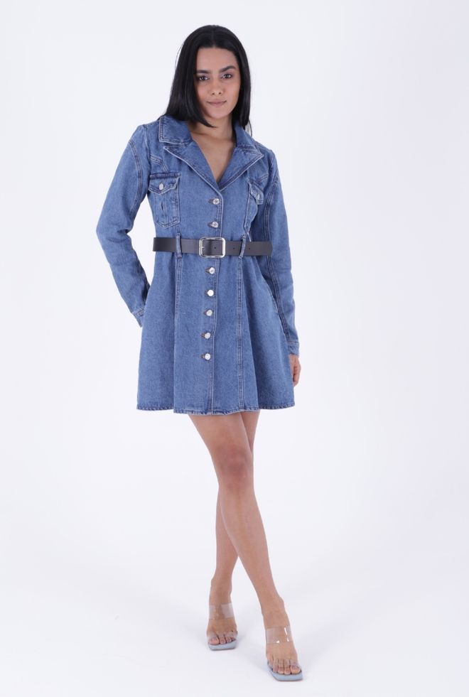 XLove Spijkerjurk Met Knoopzakken Groothandel Kleding Casual