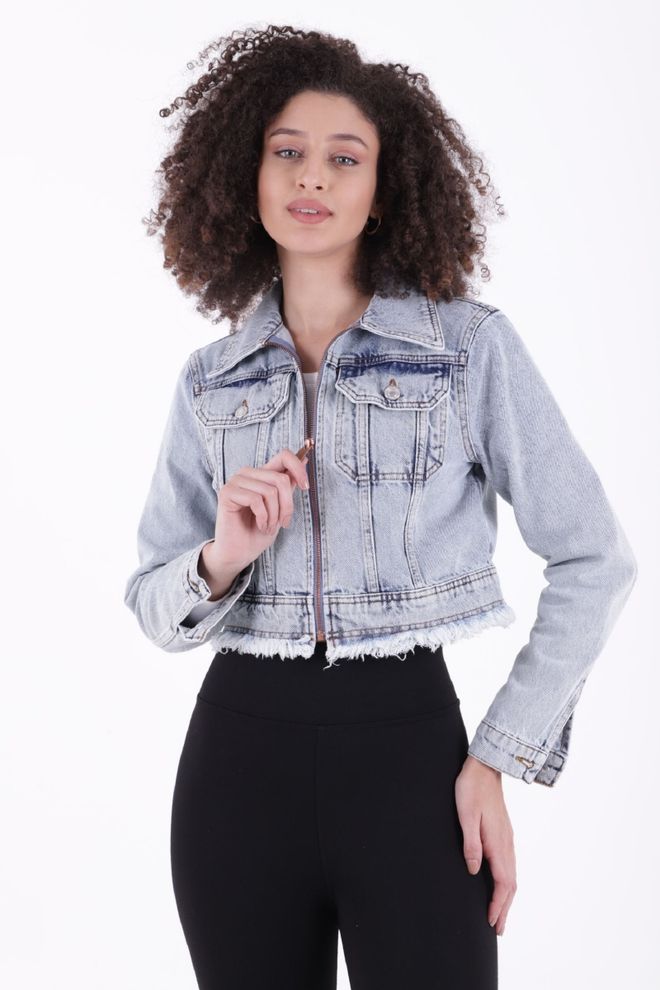 XLove Jeansjacke Mit Quastendetail Und Reißverschluss Großhandelskleidung Lässig