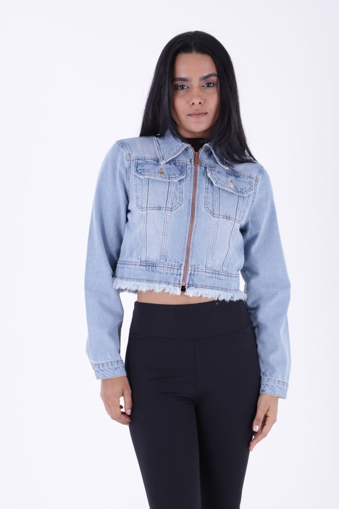 XLove Jeansjacke Mit Quastendetail Und Reißverschluss Großhandelskleidung Lässig