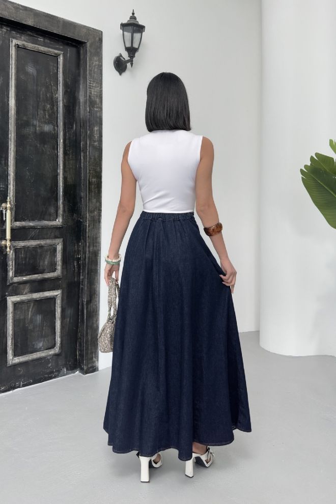 XLove Elastic Waist Ruffle Long Skirt Wholesale Clothing Birthday