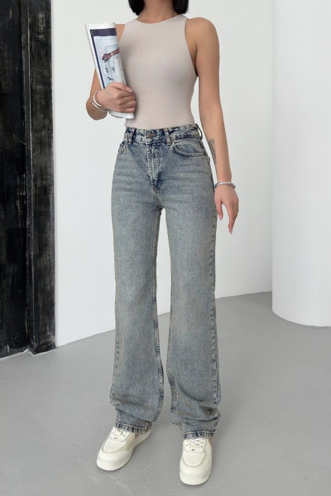 XLove Jeans Droits Taille Haute Vêtements en gros Décontracté