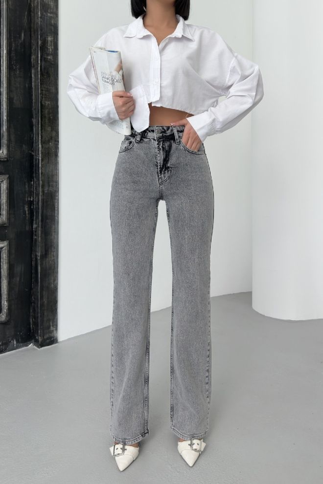 XLove Прави Дънки С Висока Талия Дрехи на едро Небрежен