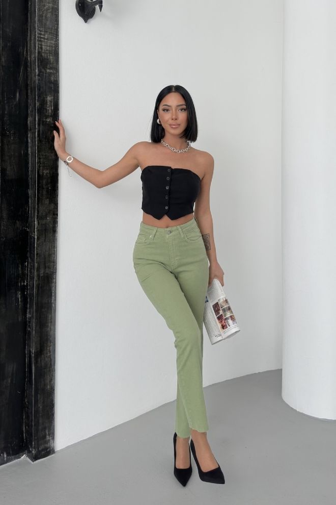 XLove Seamless Leg Mom Fit Jeans Wholesale Clothing 4