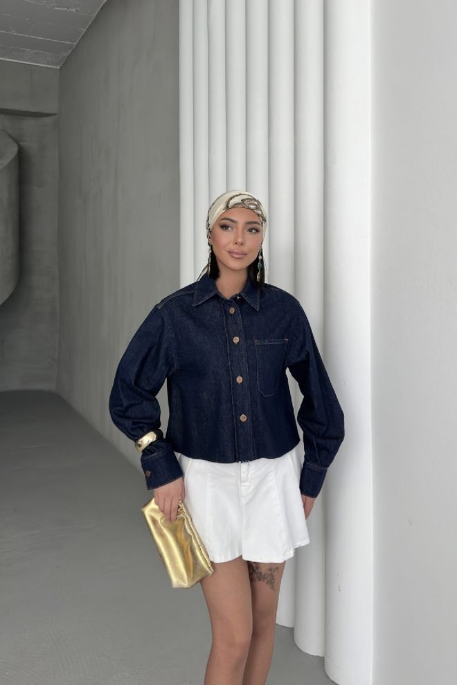 XLove Short Pocket Denim Jacket Wholesale Clothing 2