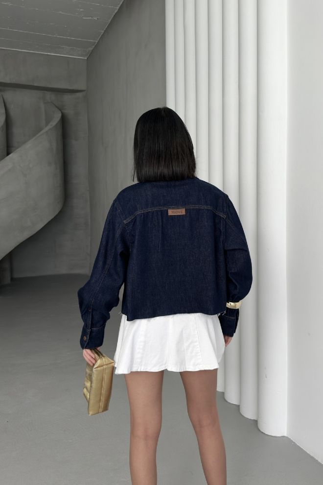 XLove Short Pocket Denim Jacket Wholesale Clothing 4