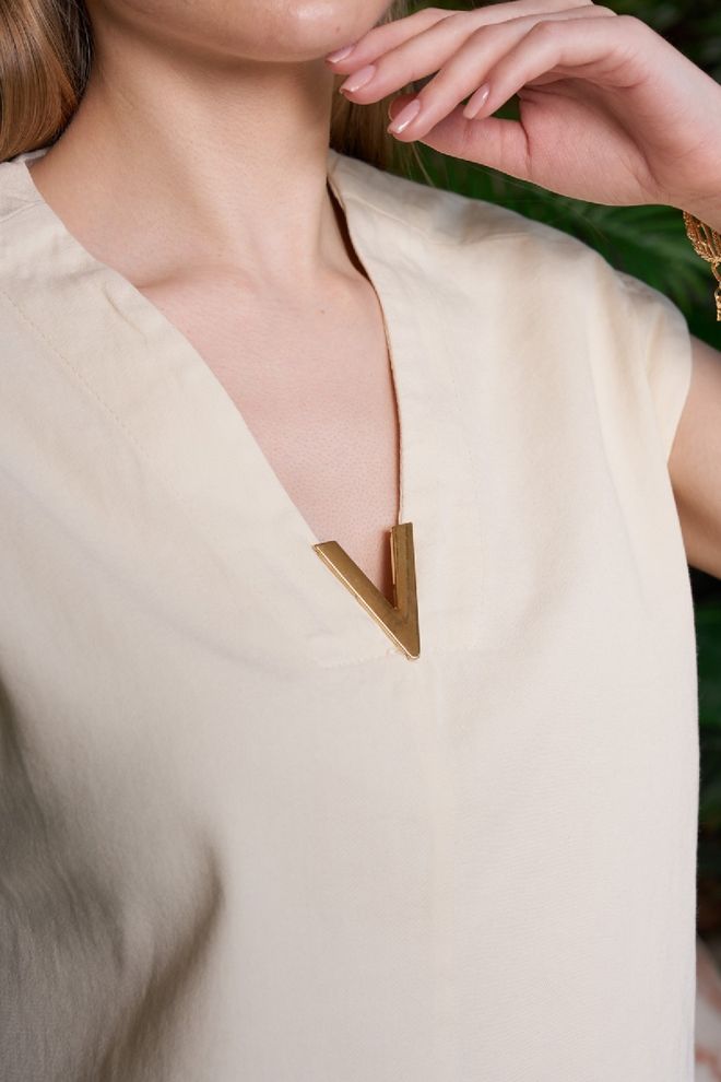 XLove Beige Casual Elegant Modest Blouse Wholesale Clothing 5