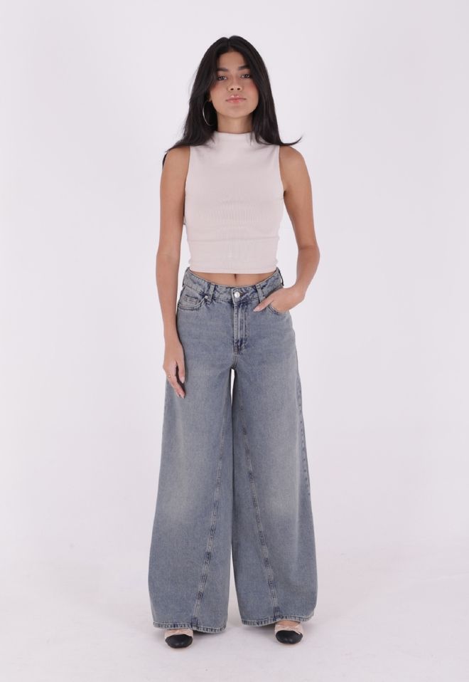 XLove Parçalı Baggy Kot Pantolon Toptan Giyim Gündelik