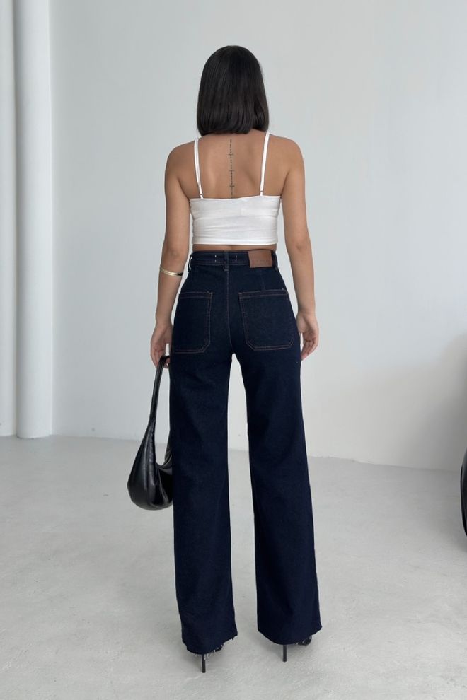 XLove Jeans Mom Casual Streetwear Blu A Vita Alta Abbigliamento all'ingrosso 1