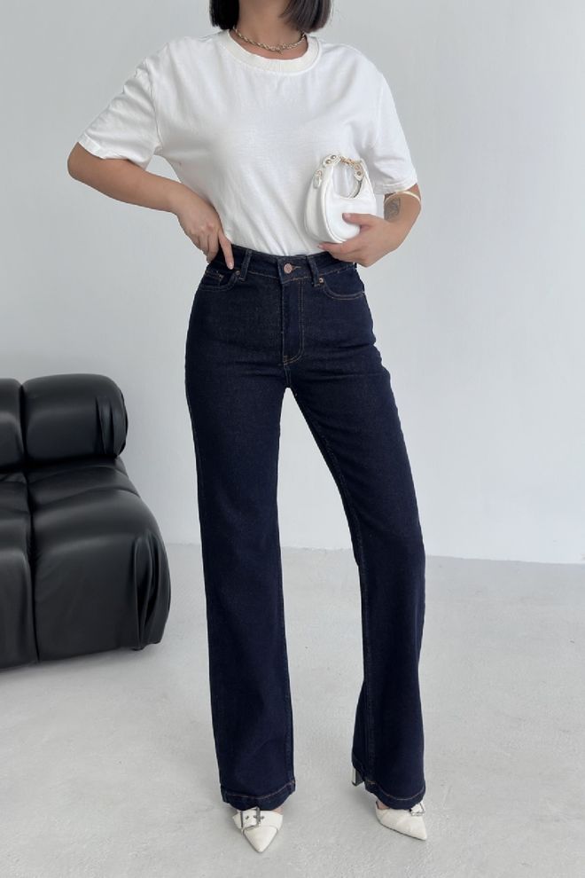 XLove Traperice Mornarsko Plava S Trapez Nogavicama I Visokim Strukom Veleprodaja odjeće Lounge