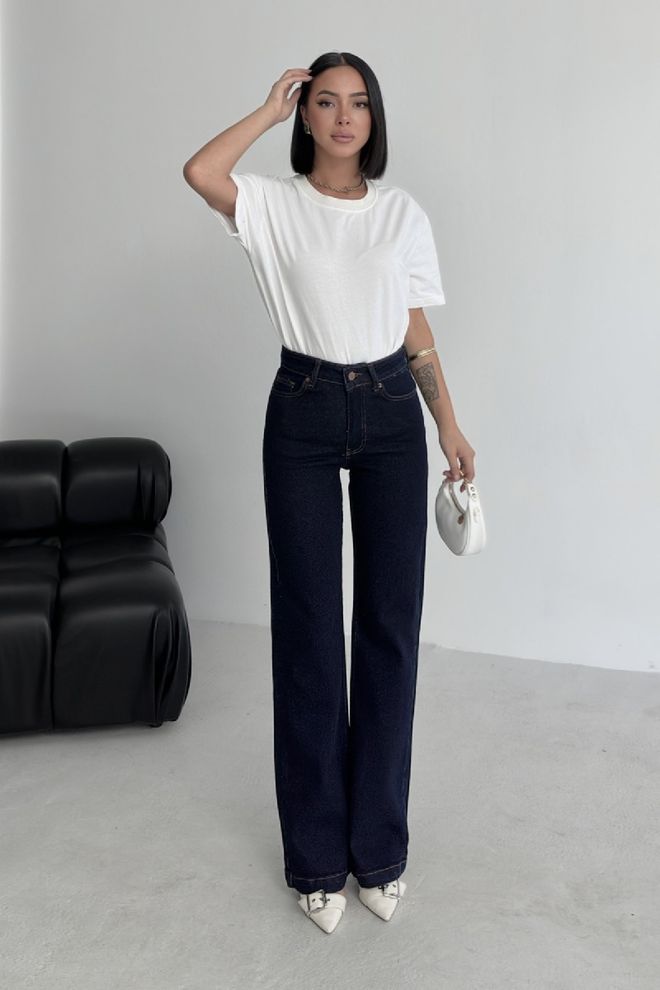 XLove Traperice Mornarsko Plava S Trapez Nogavicama I Visokim Strukom Veleprodaja odjeće Vintage