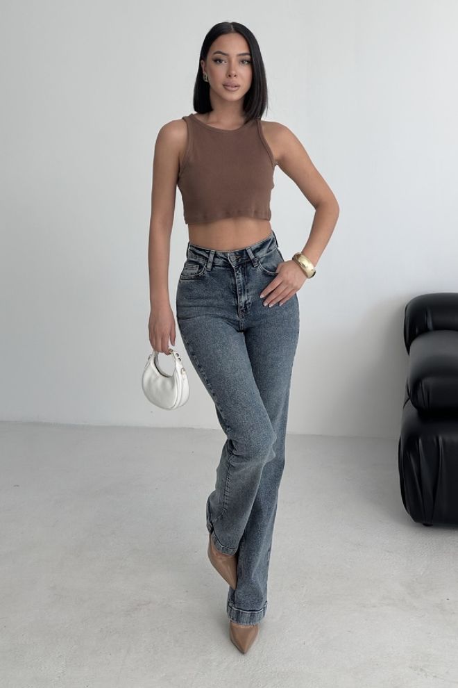 XLove Mėlyni Džinsai Mama Aukštas Liemuo Tiesios Kelnės Didmeninė prekyba drabužiais Vintažinis