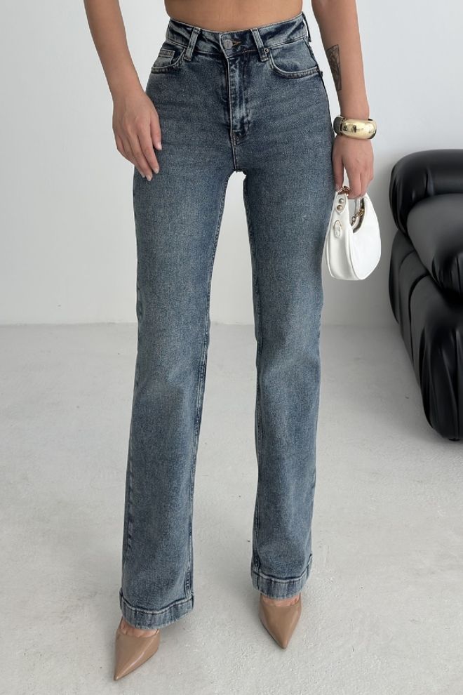 XLove Mėlyni Džinsai Mama Aukštas Liemuo Tiesios Kelnės Didmeninė prekyba drabužiais Vasara