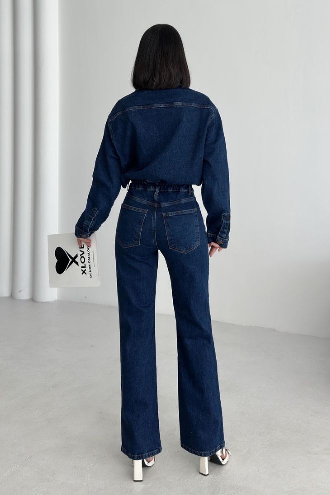 XLove Macacão Azul Casual Com Botões E Bolso Remendado Roupas por atacado Trabalho