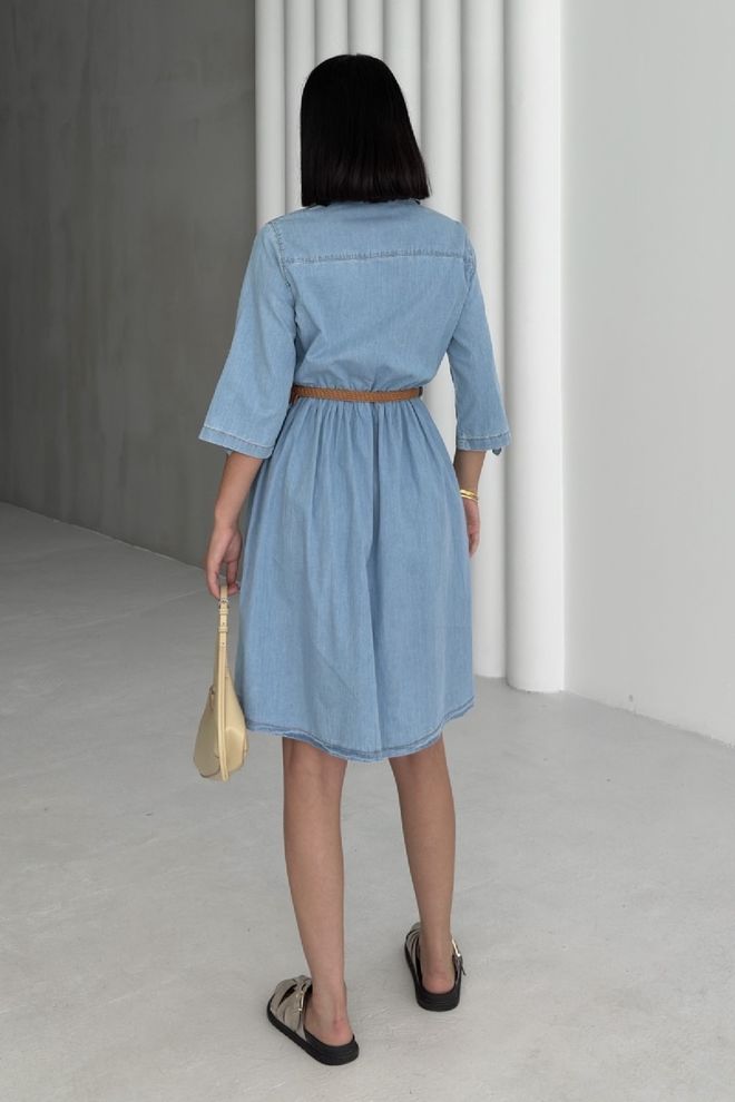 XLove Blue Casual Elegant Formal Shirt Dress Wholesale Clothing 1