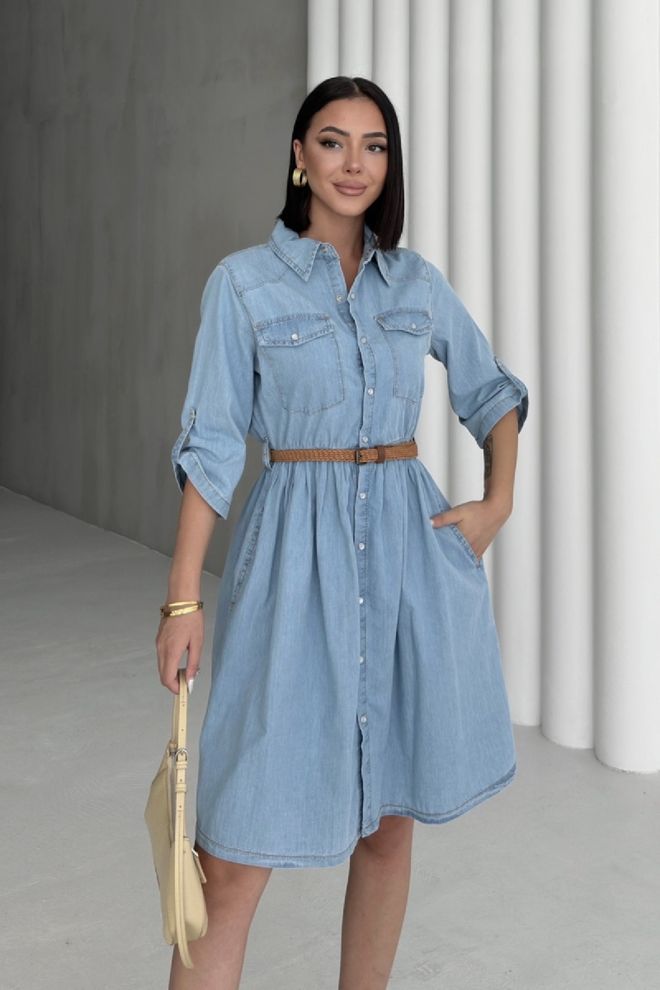 XLove Blue Casual Elegant Formal Shirt Dress Wholesale Clothing Lounge