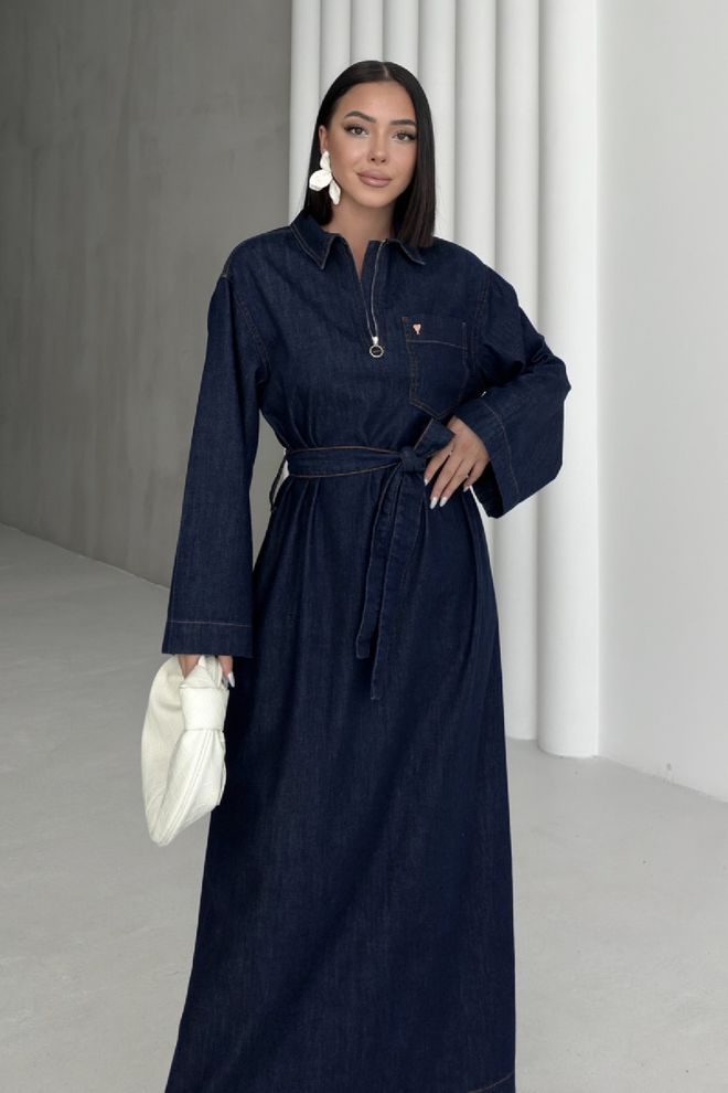 XLove Κομψό Μπλε Μαρέν Μακρύ Πουκάμισο Φόρεμα Χονδρικό εμπόριο ενδυμάτων Σαλόνι