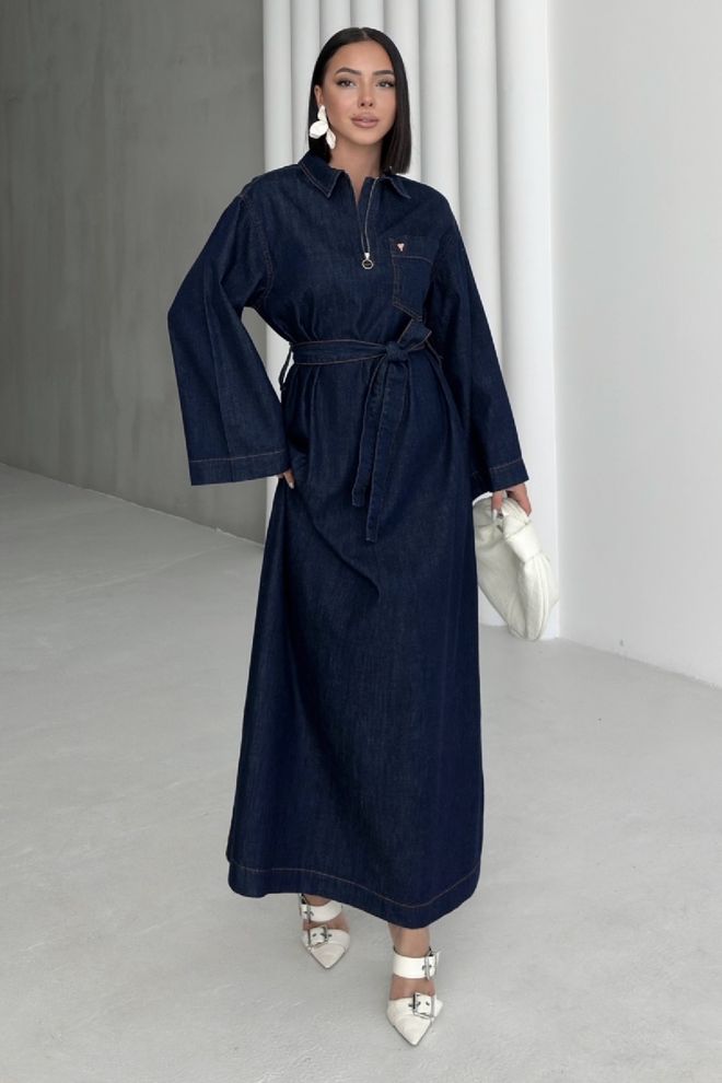 XLove Κομψό Μπλε Μαρέν Μακρύ Πουκάμισο Φόρεμα Χονδρικό εμπόριο ενδυμάτων Άνοιξη