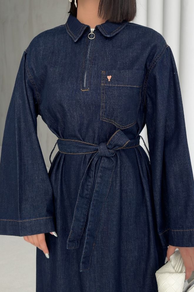 XLove Κομψό Μπλε Μαρέν Μακρύ Πουκάμισο Φόρεμα Χονδρικό εμπόριο ενδυμάτων Casual