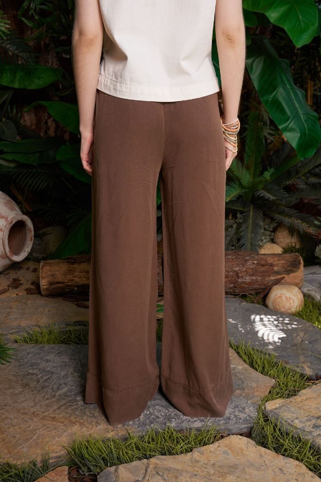 XLove Brown Boho Palazzo Pants Wholesale Clothing Spring