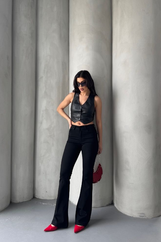 XLove Jeans Preto Roupas por atacado Algodão
