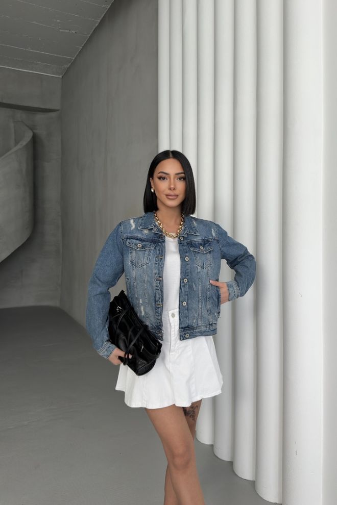 XLove Τζιν μπουφάν Navy Blue Χονδρικό εμπόριο ενδυμάτων Casual