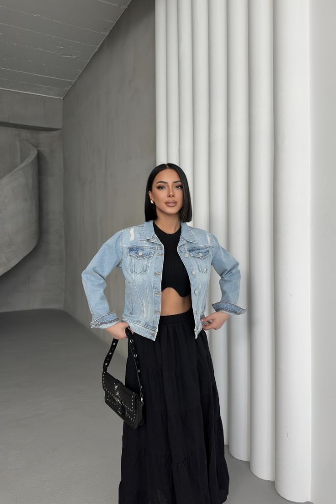 XLove سترة الدنيم القصيرة ملابس بالجملة ملابس الشارع