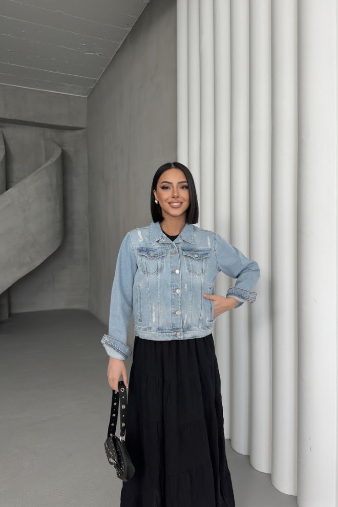 XLove سترة الدنيم القصيرة ملابس بالجملة 5