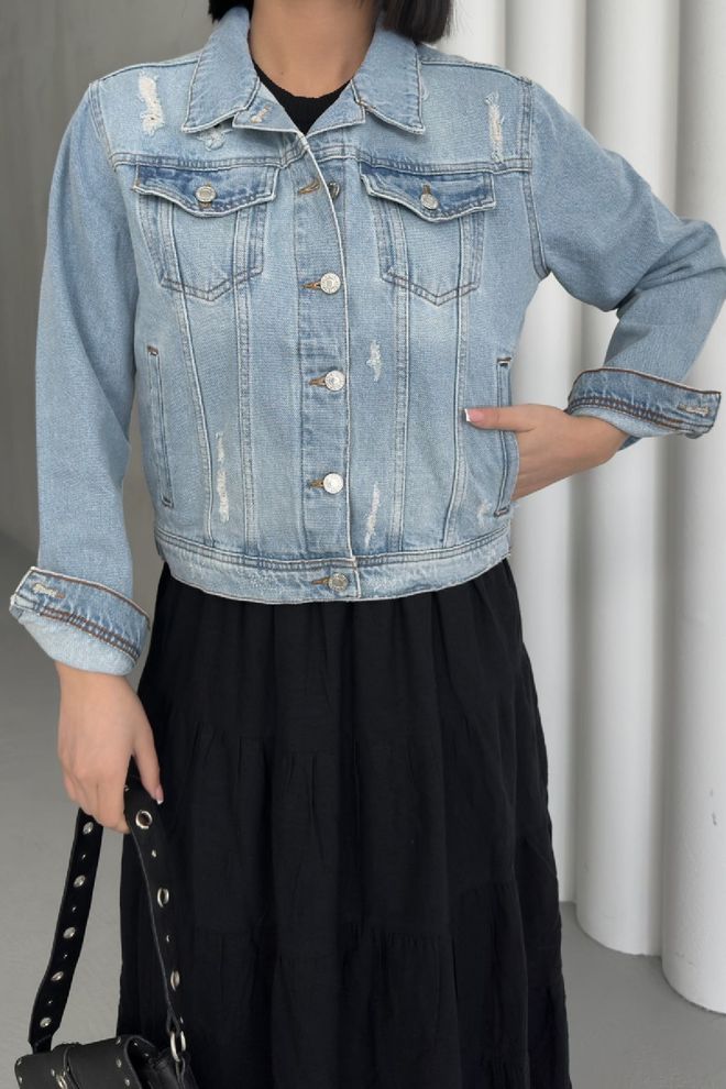 XLove سترة الدنيم القصيرة ملابس بالجملة 2