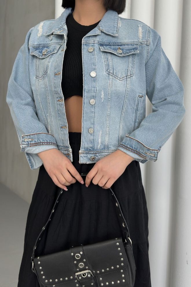 XLove سترة الدنيم القصيرة ملابس بالجملة ربيع